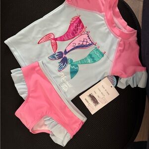 Mermaid Tails Kids Swim Set - Pink and White 18M NWT